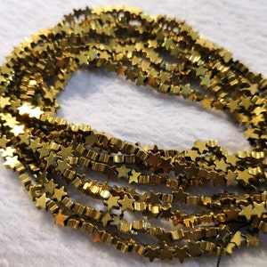 4mm 6mm 8mm 10mm Hämatit Gold Stern Perlen, Hämatit Stern Perlen, Hämatit Perlen, Stern Perlen, Mengenoptionen, Großhandel