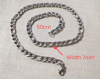Collier de chaîne en acier inoxydable de 50cm, chaîne de fabrication de bijoux, chaînes en acier inoxydable, résultats de colliers en acier inoxydable, 1 pièce