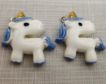 10 pcs Resin Unicorn Charms Pendant, 27x27mm Unicorn Charms , Magical Unicorn Charms , Animal Charms , Wholesale