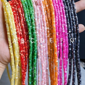 4mm Multicolor Natural Mother Of Pearl Heishi Disc Beads , MOP Rondelles Beads ,Heishi Spacer Beads , 15.5&quot; Strand , BA - 862