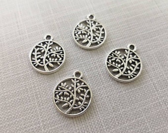 30pcs Double Sided Tree of life Charms  ,Tree Of Life Pendants , Antique Silver Tree Charm ,Findings , Wholesale