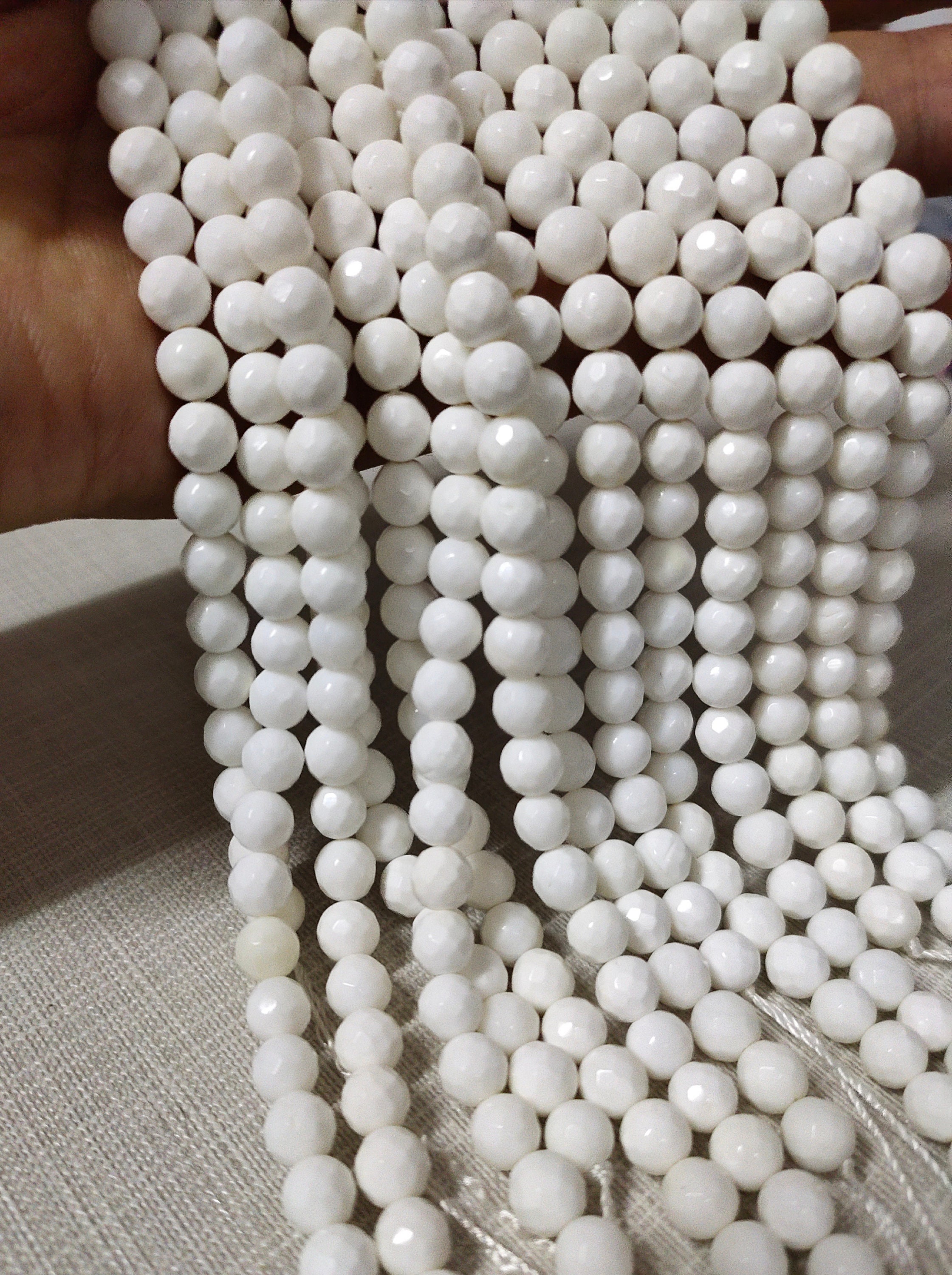 1 Full Strand 6-12mm Faceted Tridacna Shell Round Beads white - Etsy