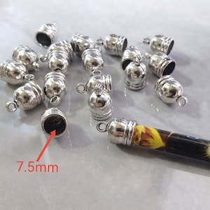30pcs Antique Silver Beads Caps , End Cap , Leather End Caps ,Bracelet End Cap , Inner Hole 7.5 mm , Wholesale ,BA- 903