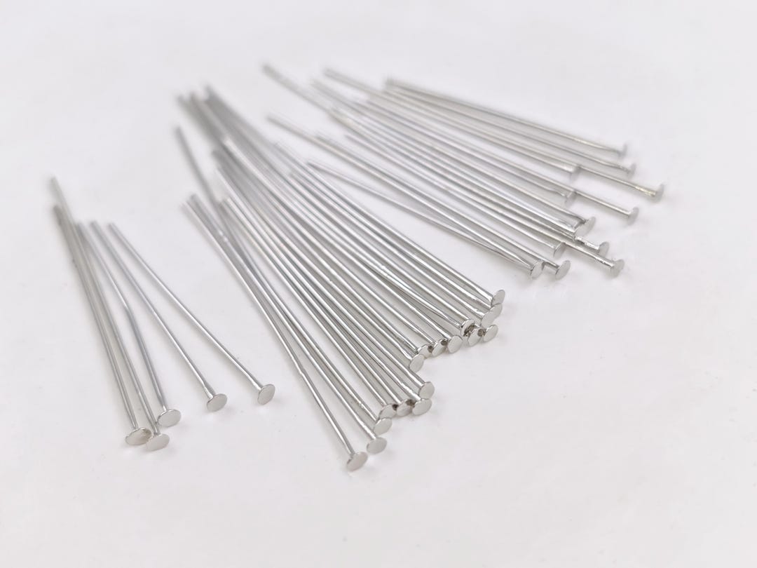 16-50 Mm White Gold Plated T Pins Findings , 0.7mm Flat T Pins , Flat ...