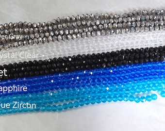 5x6mm Faceted Rondelle Crystal Glass Beads ,Crystal Spacer Beads ,Glass Beads , Rondelle Beads ,Crystal Beads ,16'' Full Strand