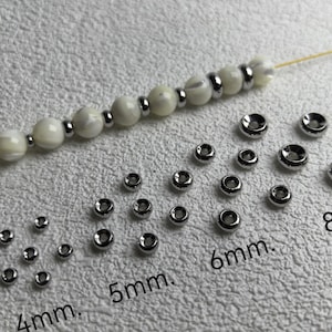 White Gold Plated Donut Spacer Beads , Wheel Spacer Beads , Rondelle Beads , Donut Shape Beads , Tire Beads , 50/100/300 pcs ,  BA- 1748