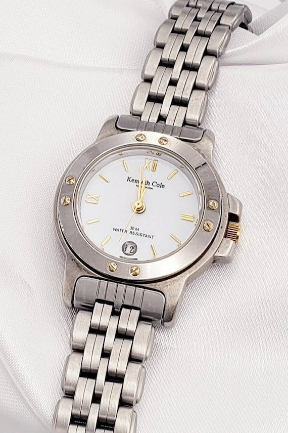 Vintage KENNETH COLE New York Quartz Stainless Brushed Steel  display picture 3
