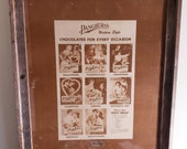RARE ORIGINAL Large Vintage Antique 1940 39 s 1950 39 s Pangburn 39 s Western Style Chocolates Advertising Store Sign, Framed Display Advertisement