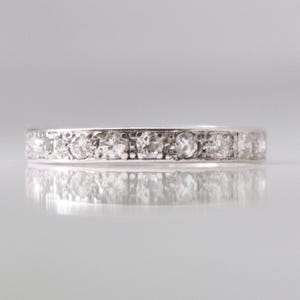 Vintage Platinum Diamond Eternity Ring Size O 1/2