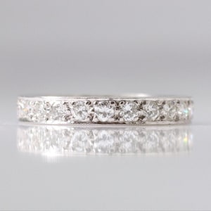 Vintage Platinum Diamond Full Set Eternity Ring Size M 1/2