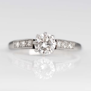Art Deco Platinum Diamond Solitaire Engagement Ring