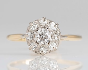 Vintage 18ct Yellow Gold Diamond Cluster Ring