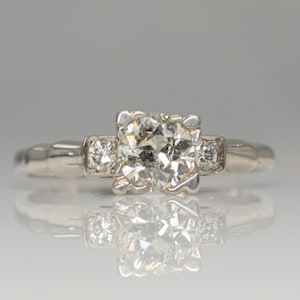 Art Deco Platinum Diamond Solitaire Engagement Ring