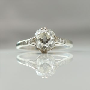 Art Deco 18ct White Gold 2.03 Carat Diamond Solitaire Ring