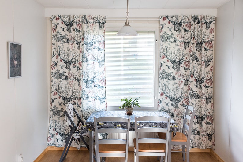 Pair Home Made Nature Inspired Curtains French Fabrics From Etsy