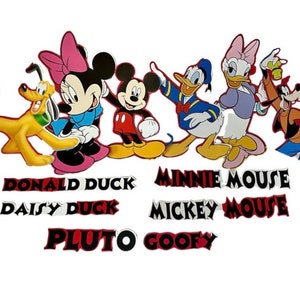 Recortes de papel de personagens efêmeros da Disney Mickey Mouse e amigos para artesanato, diários, álbuns de recortes e projetos de arte