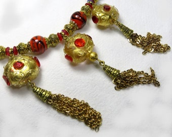 VENITIAN TREASURE necklace adorn yourself in gold with these magnificent ancient Murano pearls...