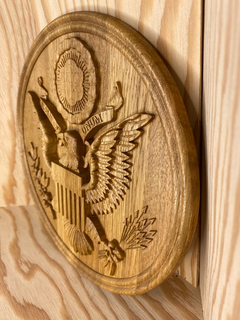 Seal of the US Carving Wood Wall Hanging Eagle Wood Etsy