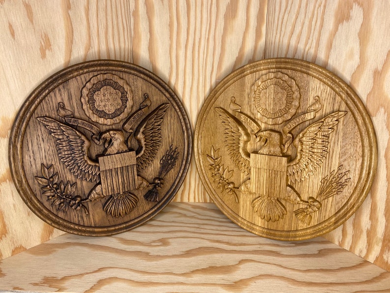 Seal of the US Carving Wood Wall Hanging Eagle Wood Etsy