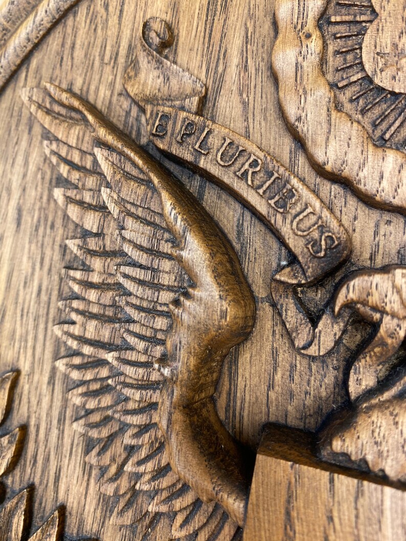 Seal of the US Carving Wood Wall Hanging Eagle Wood Etsy