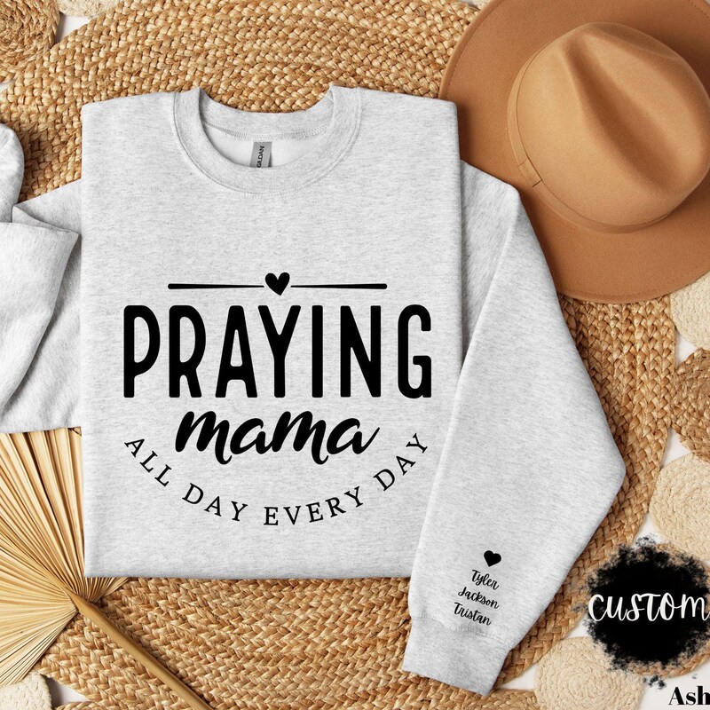 Praying Mama Premium Crewneck Sweatshirt