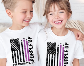 Military Purple Youth Tee, Military Child Shirt, Month of the Military Child tshirt, Kids Camo T-Shirt, Purple up shirt, military kids shirt