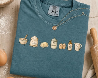 Baking Icons Shirt, Flour Mixing Bowl Tee, Comfort Colors Sourdough Baker, Baking Mom T-shirt, Mama Baker Gift, Christmas Gift for Her