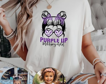 Military Purple Youth Tee, Military Child Shirt, Month of the Military Child tshirt, Kids Camo T-Shirt, Purple up shirt, Family T-shirts