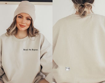 Read. On Repeat., Book lover sweatshirt, Book lover gift, Christmas gift, Book Nerd, Book Gift, Bookworm Sweatshirt, Bookish, Book tok
