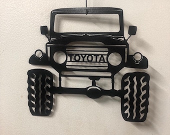 Toyota Land Cruiser, four wheeling, gift, off roading, toyota, car, truck, monster truck, wheeling, metal wall art, wall art, plasma art 4x4