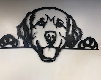 Golden retriever, dog, wall art, plasma art, custom art, pet