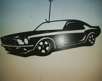 65 Ford Mustang, metal wall art, plasma art wall art, fast cars, ford, custom trucks, black ford mustang, custom art, custom wall designs