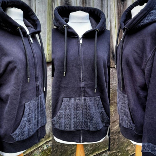 Geometric hoodie/japanese geometry hoodie/sacred geometry hoodie/organic orders hoodie/tekno hoodie/psy hoodie/vegan hoodie/pixie hoodie/witch hood