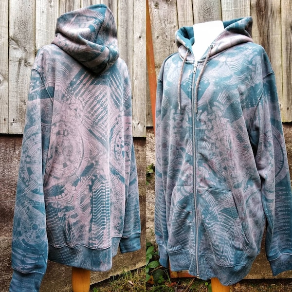 Chaos Hoodie /Pixie Hoodie /Psy Hoodie /Organic cotton Hoodie /Cyber Punk Hoodie/ Rave Hoodie/ Teal Hoodie/ Cosmic Hoodie/ Vegan Hoodie