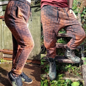 Sacred geometry joggers/Sacred geometry sweatpants/Festival joggers/cotton trousers/Boho trousers/Pixie trousers/Unisex sweatpants