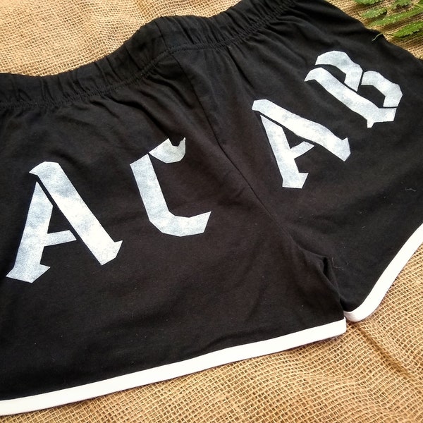 ACAB booty shorts/ACAB / Organic booty shorts/ Organic hot pants/ Punk shorts/ Punk hot pants/ Anarchist/ Anarchy / Vegan shorts