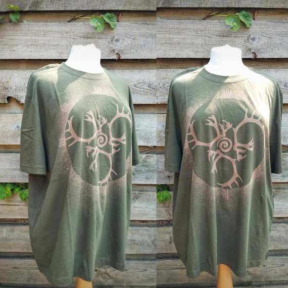 Antler Triskele T-Shirt: Hand-Printed Organic Celtic Tee