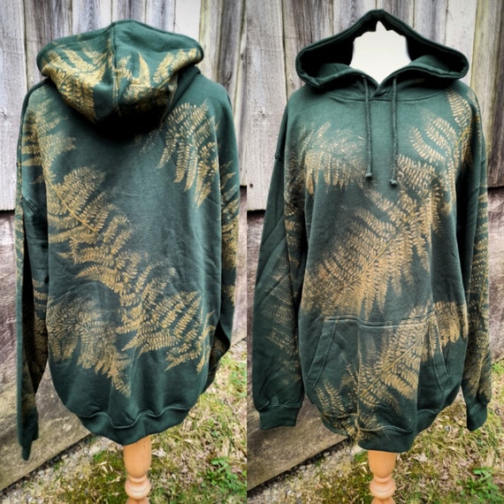 Individually Printed Fern Hoodie: Foraged Forest Design