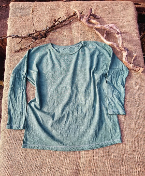 Hand-Dyed Organic Cotton Lagenlook Top - Dusty Fingers