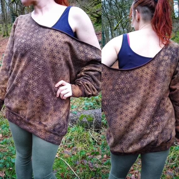 Flower of Life Sweatshirt: Sacred Geometry Cotton Pullover