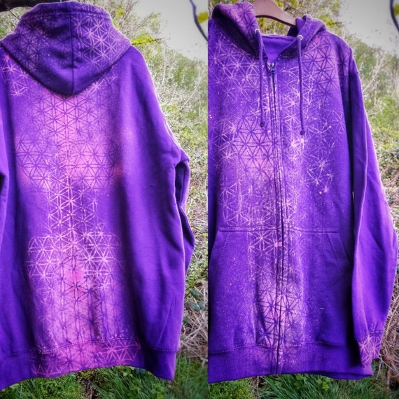 Sacred Geometry Flower of Life Hoodie: Organic Cotton Psychedelic Pixie Hoody