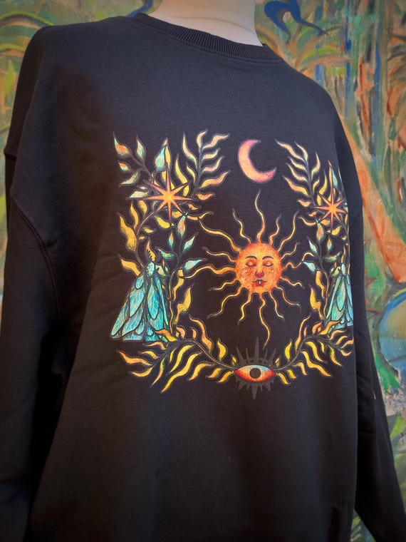 Solar Moths Sweatshirt Moth jumper Organic Cotton jumper