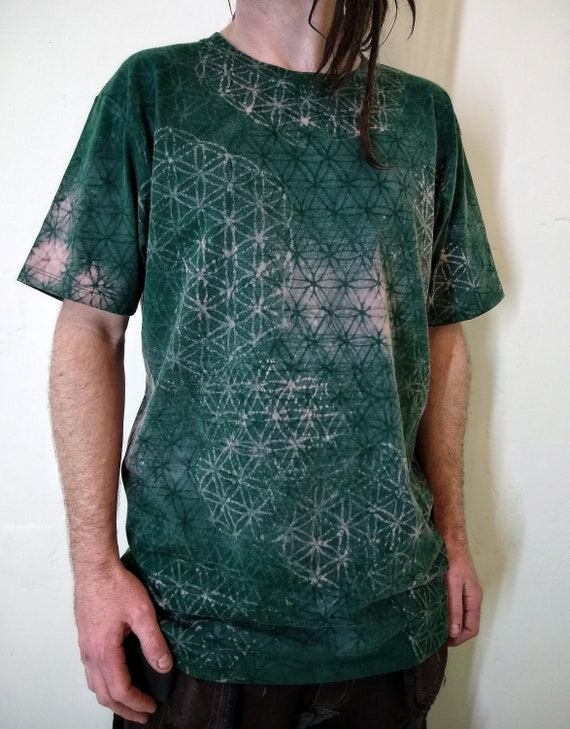 Organic Cotton Sacred Geometry T-Shirt: Flower of Life Psy Trance Tee
