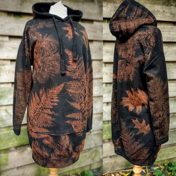 Forest Fern Hoodie Dress: Unique Foraged Print