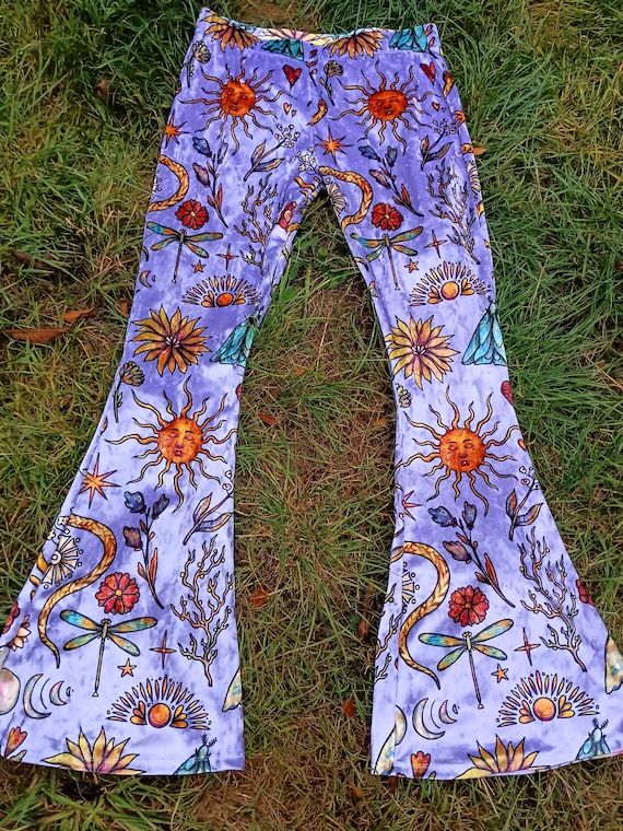 Elemental Blend flared leggings Yoga pants Boho Whimsical Fairy Fae Pixie