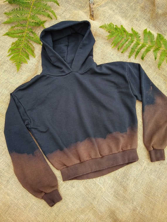 Hand-Dyed Organic Cropped Hoodie: Tie Dye Pixie Punk Style