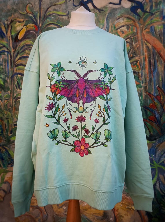 Empress Moth sweatshirt jumper boho whimsical fairy fae pixie witch
