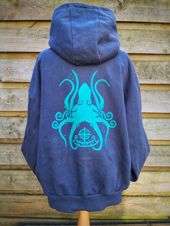 Viking Longship Hoodie: Hand-Printed Norse Sailor Design