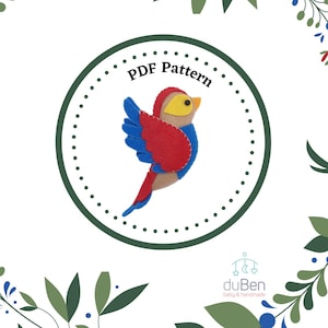 PDF-Muster/Filzmuster/Kleiner Vogel/Filz kleiner Vogel/DIY kleiner Vogel/Kleiner Vogel Muster/Filzvogel/Vogel nähen/Kleiner Vogel Vorlagen