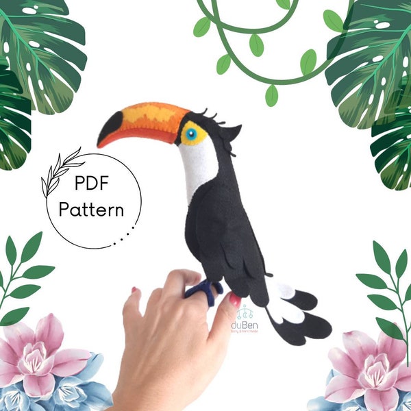 Patron PDF/Feutre Patron/ Toucan/Feutre Toucan Patron/Oiseaux Patron/PDF Patron Toucan/ Feutre Toucan Patron de Couture/ PDF Toucan/ Toucan